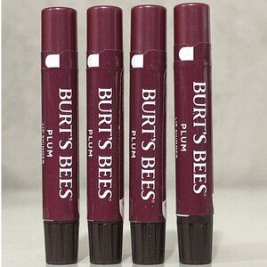 Burts Bees Plum Lip Shimmer Natural Moisturizing Lip Color Pack of 4 0.09 Oz